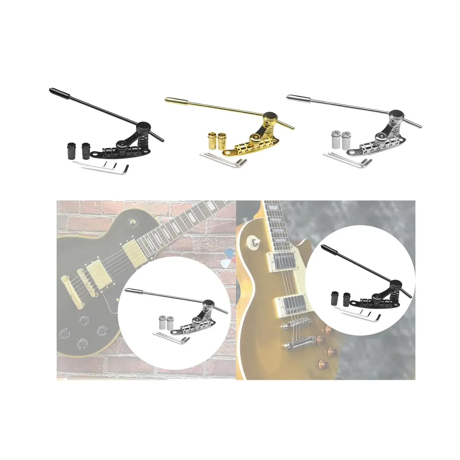 Guitar Tremolo Bridge LP/ SG  Electric Guitars Bridge Stop Bar Guitar Accessories Gold Chrome and Black