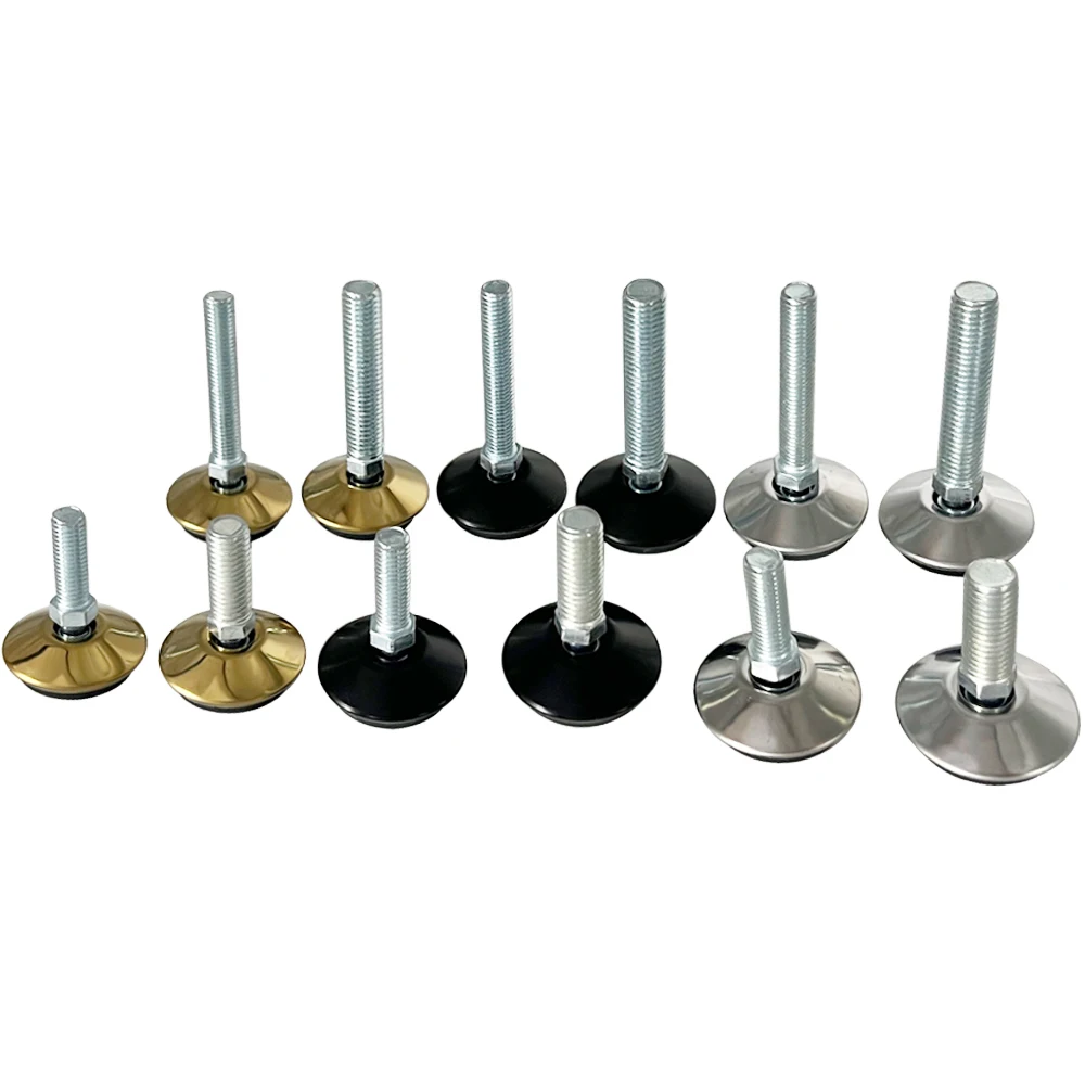 4Pcs Adjustable Furniture Leveling Feet Screw Self Levelers M8/M10 for Chairs Tables Cabinets Restaurant Legs Height Correction