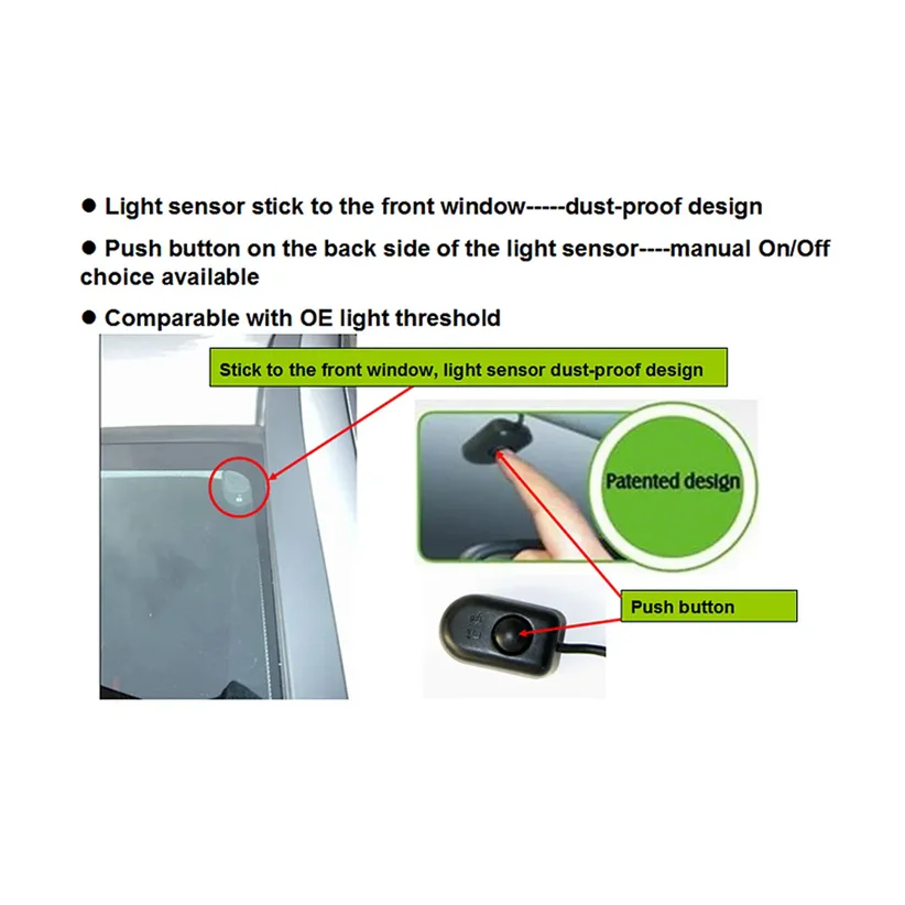 Automotive Headlight Automatic Controller, Which Automatically Turns the Lights On/Off When Entering a Garage or Tunnel with Dim or Bright Lighting, the Headlight Controller Responds Quickly, 12V Automatic Headlights Are the Best Accessory for Car Headlights
