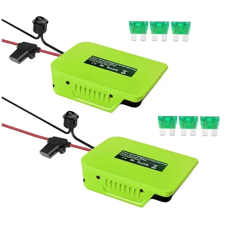 

AB42-For Ryobi 40V Lithium Battery Power Wheel Adapter Converter With Fuse& Switch 14 AWG Wire For DIY Rc Car Applications