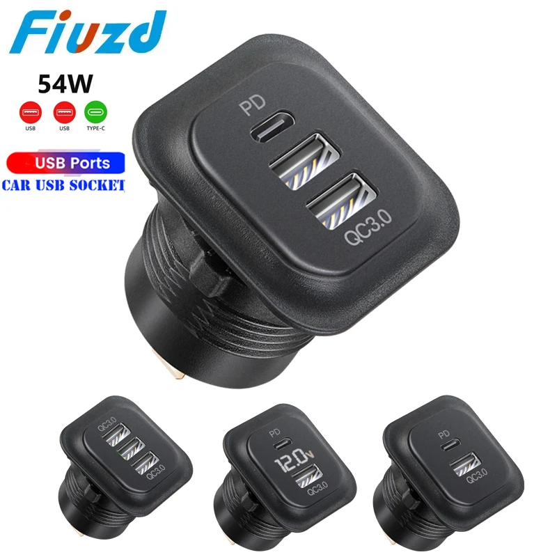Carregador de Carro Dual USB Quick Charge 3.0 12V/24V QC3.0 com LED