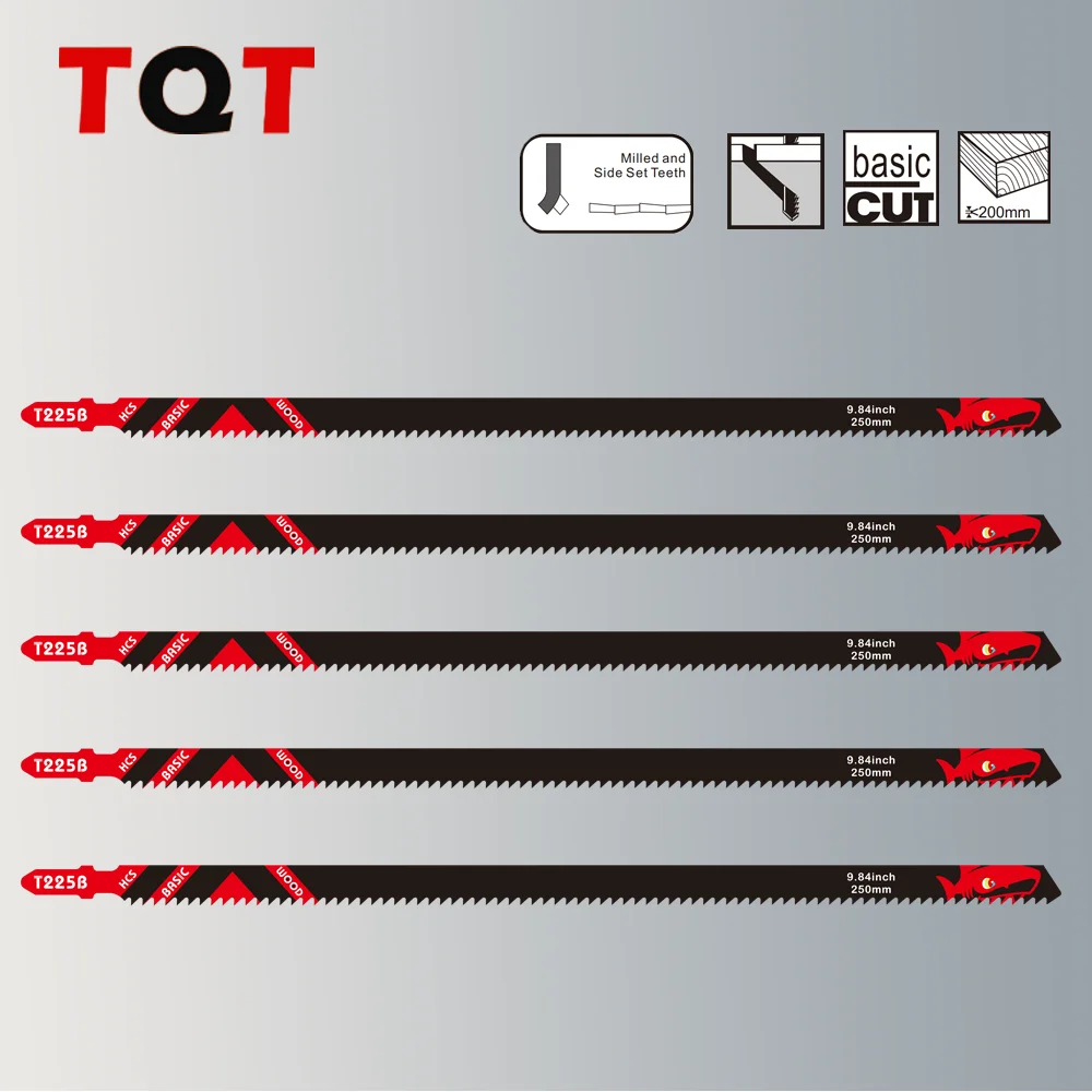 10 Zoll 6Tpi lange Stichsägeblätter für Holz, 5/10/20er-Pack T225B Säbelsägeblätter, professionelle Holzbearbeitungsblätter für schnelles Schneiden