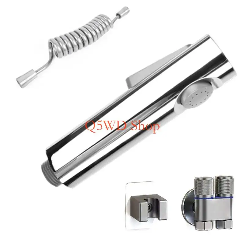 

Q5WD Portable Handheld Bidet Sprayer Set Bathroom Toilet Shower Diaper Sprayers for Bathroom Cleaning Personally Hygienes