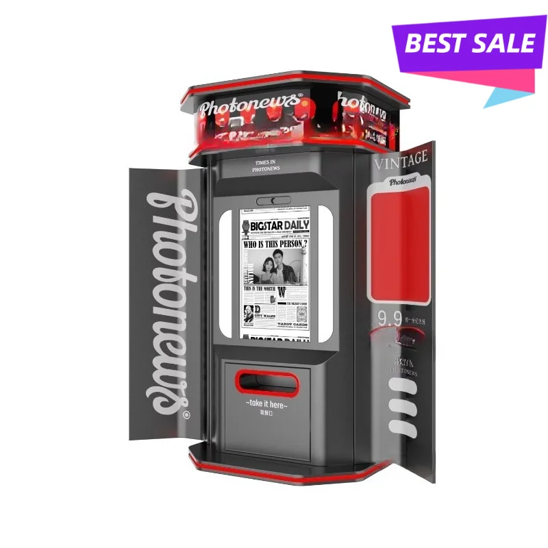 Starthing Vintage Retro Photo Booth Newspaper-Style Metal Camera Compatible Photo Printing and Vending Machine Customized
