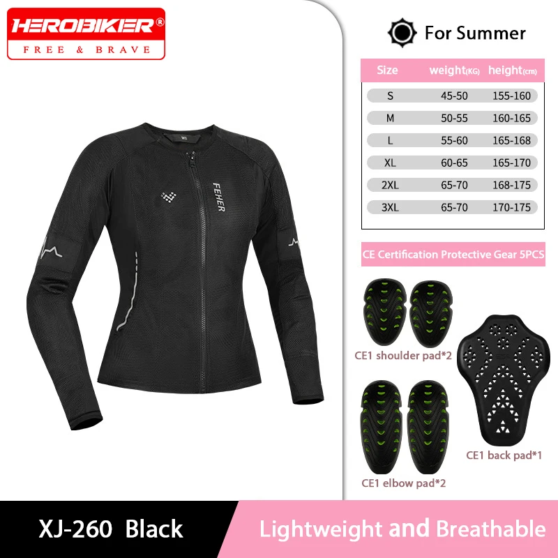 

Summer Motorcycle Jacket Women Body Armor CE Certified Breathable and Lightweight Motorbike Jacket Motorcycle Biker Coat