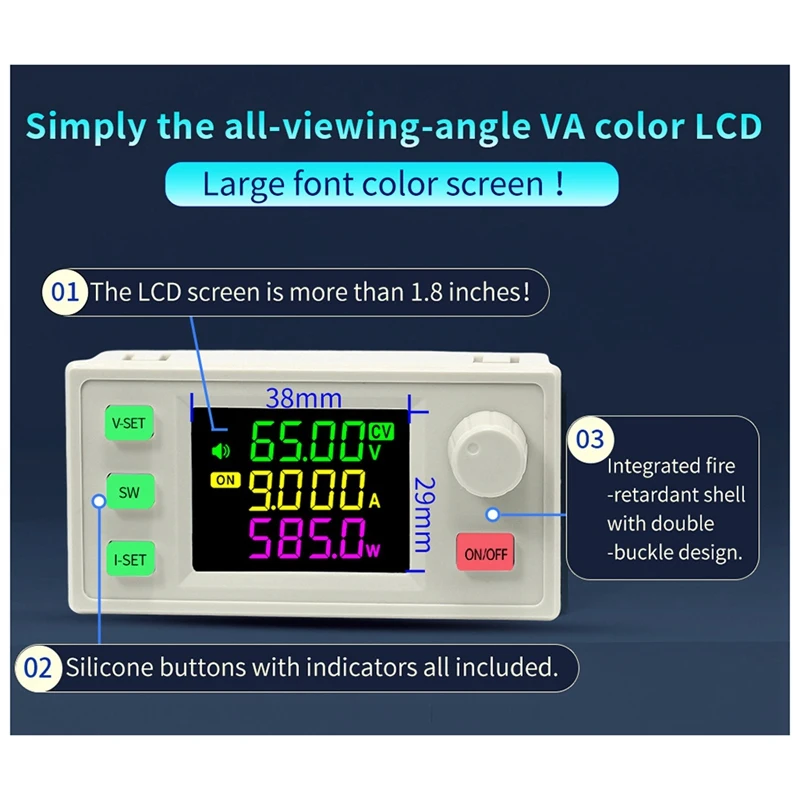 New XY6509X CNC Adjustable DC Power Supply Constant Voltage Constant Current Maintenance 65V 9A 585W Step-Down Module