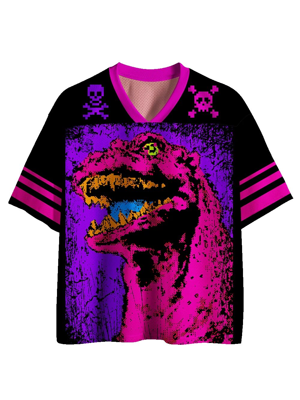 Gothic Style Football Jersey 3D Print Quick-dry Breathable Sports Men Women Vneck Loose Tshirt Fashionable Street Parental Cloth