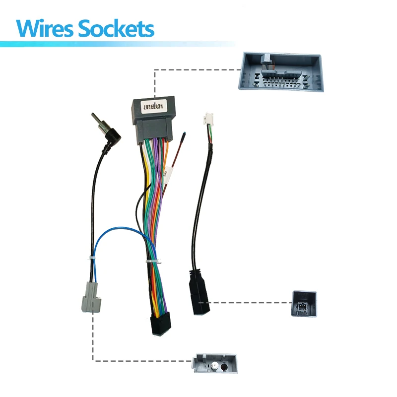 Car Radio Wire Harness Power Adapter For Honda City Fit Jazz 16pin Android Stereo Video GPS Multimedia ISO Cable Connector