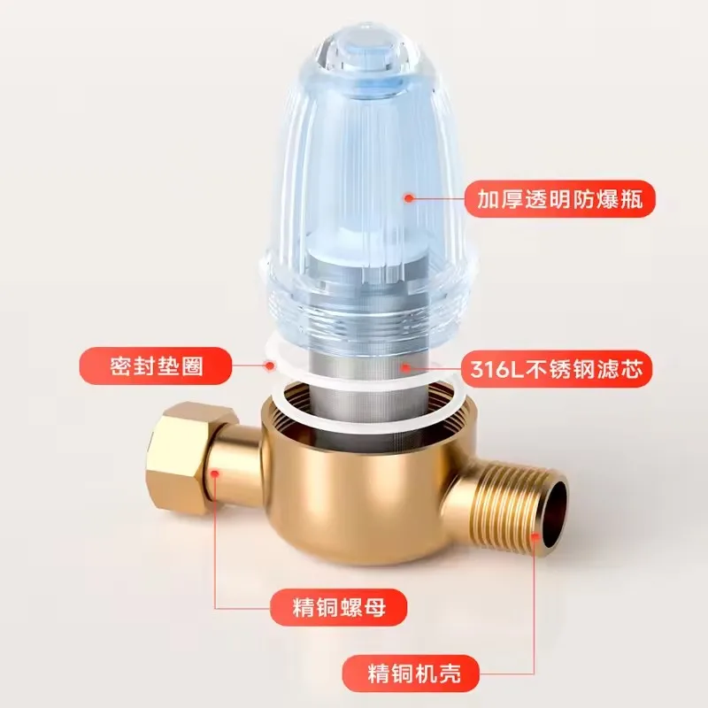 1PC Metal Household Water Purifier Universal Water Filter To Remove Heavy Metals Chlorine Fluoride Filtered Soften Hard Water