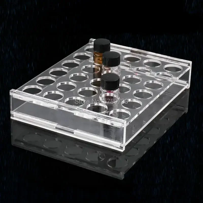 Portabotellas de muestra de plexiglás transparente, almacenes de laboratorio, estantes para botellas de muestra de 3ml a 60ml, 1 Uds.
