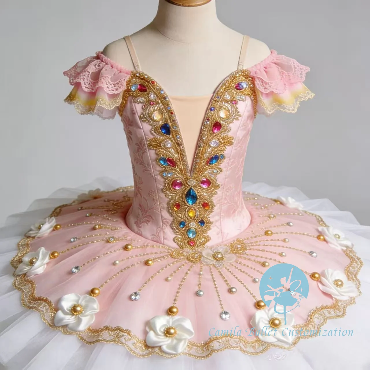 

Элитная новая юбка-туту для балетных выступлений и конкурсов в стиле «Спящая красавица» и «Серебряная фея» для взрослых и детей