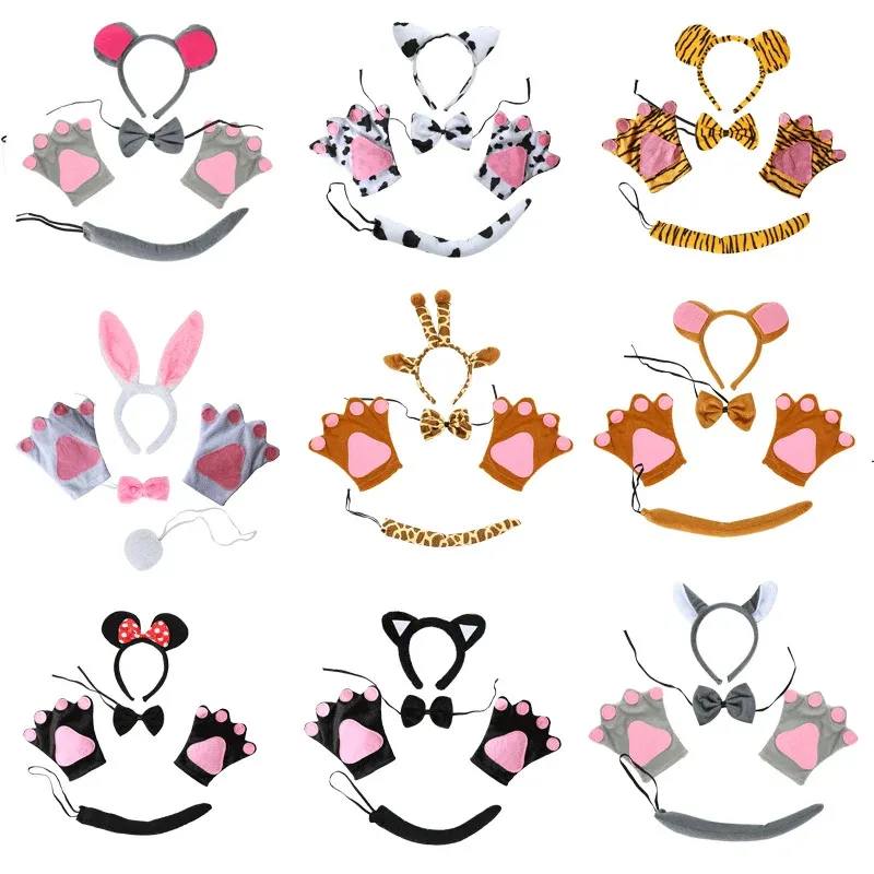 

Новый плюшевый костюм для взрослых и детей для девочек и мальчиков, повязка для волос с бантом и хвостом Минни, аксессуары на день рождения, реквизит для косплея, Рождество, Хэллоуин, 20