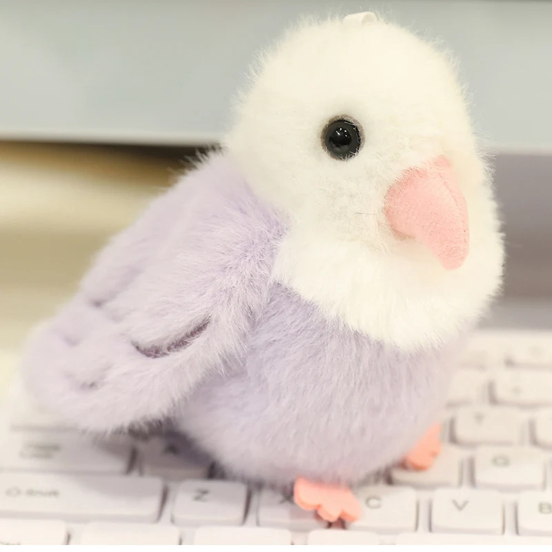 愛らしいオウムのクラップサークルおもちゃふわふわキーチェーンキーリングアクセサリーバックパック、誕生日やホリデーギフト、子供や友人へ