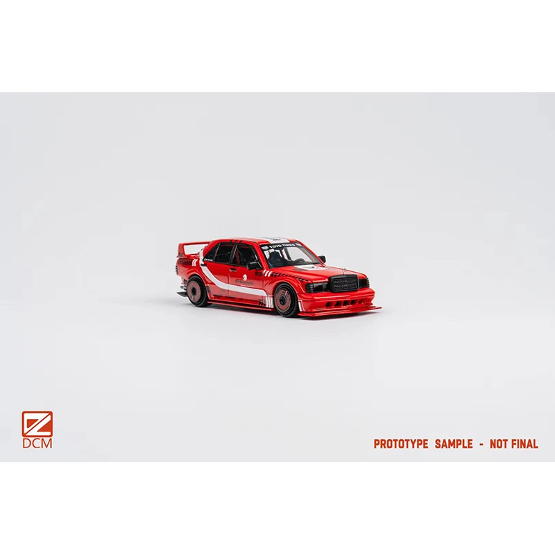 Dcm auf Lager 1:64 190e evo ii modifizierte rote galvani sierte Druckguss Diorama Auto Modell Sammlung Miniatur spielzeug