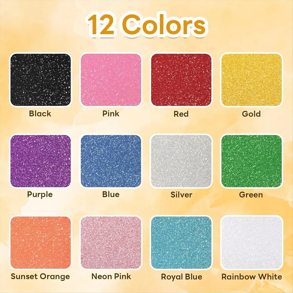 Glitter HTV Heat Transfer Vinyl -12 Sheets 12