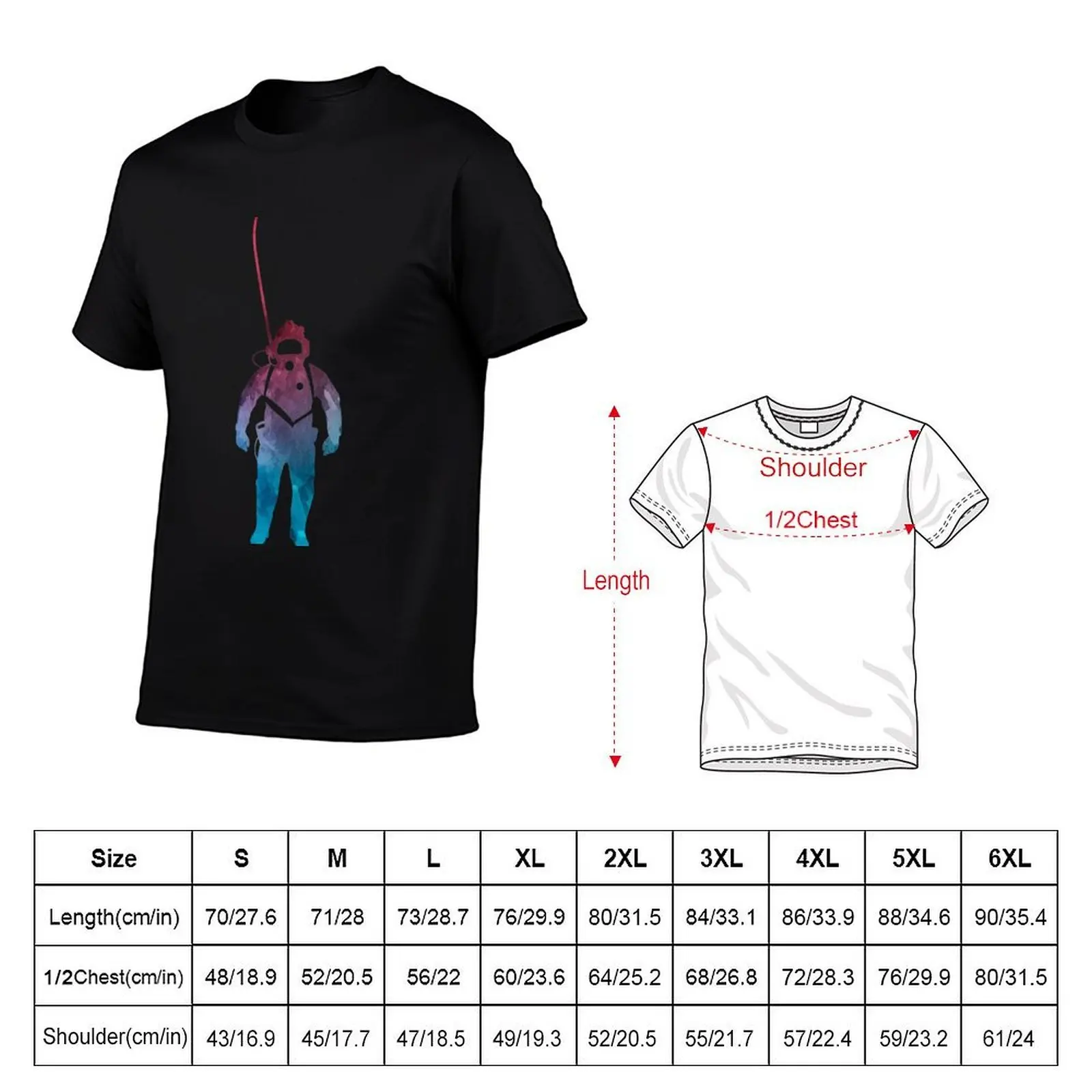 Deep Diver Silhouette 4 T-Shirt t shirt custom print t shirts for man cotton funny cotton t shirt pack T-shirt