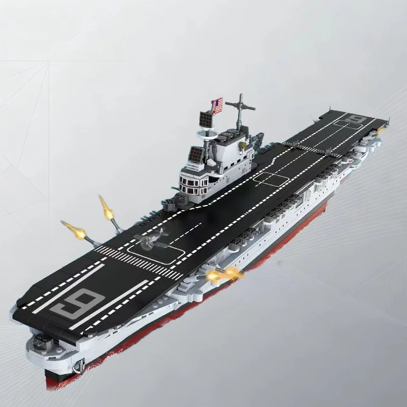 FC4206 1883 PCS Aircraft Carrier Building Blocks Model Warship Bricks Set, DIY Battleship Assembly Toy, Free Random Minifigure G