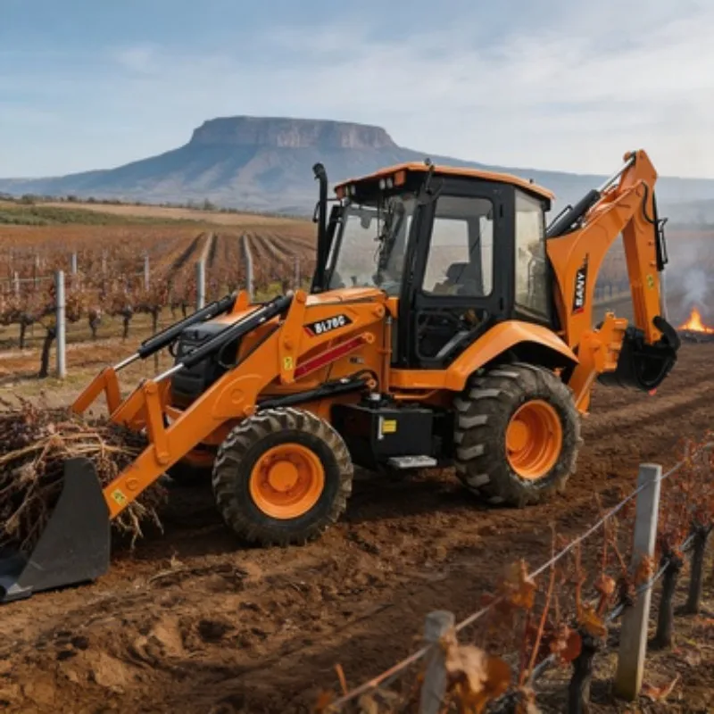 4WD Front Loader Backhoe Excavator Tractor 8 Ton with Front Bucket Rear Digger for Large Infrastructure Project Work Use