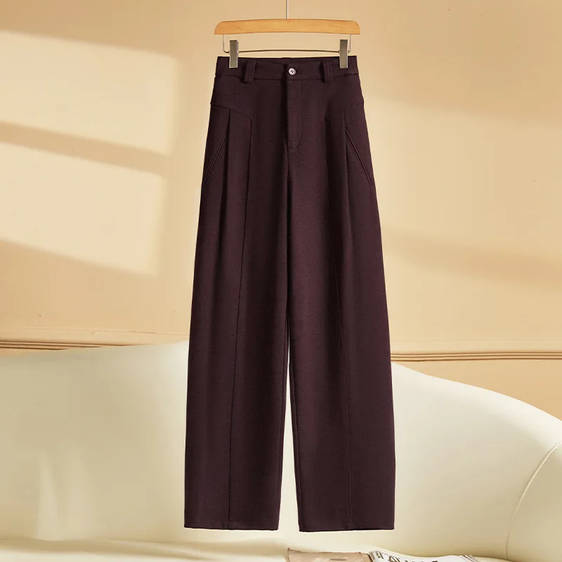 سراويل دافئة بقصة ضيقة للنساء، سراويل تنحيف، سميكة، كاجوال مستقيمة الساق للشتاء #2