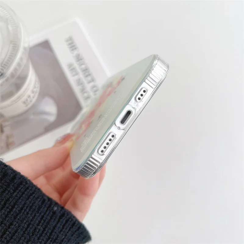 For iPhone 14Promax 2023 New Ins Net Red Korean Style Laser Gradient Acrylic Phone Case 14Pro 13Promax 12 11