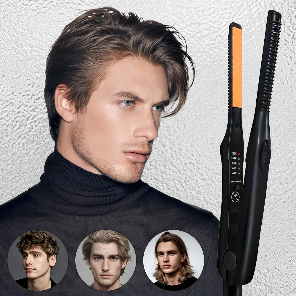 2-in-1 ceramic straightener, curling iron, portable iron, suitable for short hair styling at home