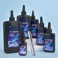 50/100/120/200/250g Kit di colla per resina UV di grande capacità colla per resina epossidica polimerizzazione a raggi ultravioletti colla UV per trasparenza attivata dalla luce solare