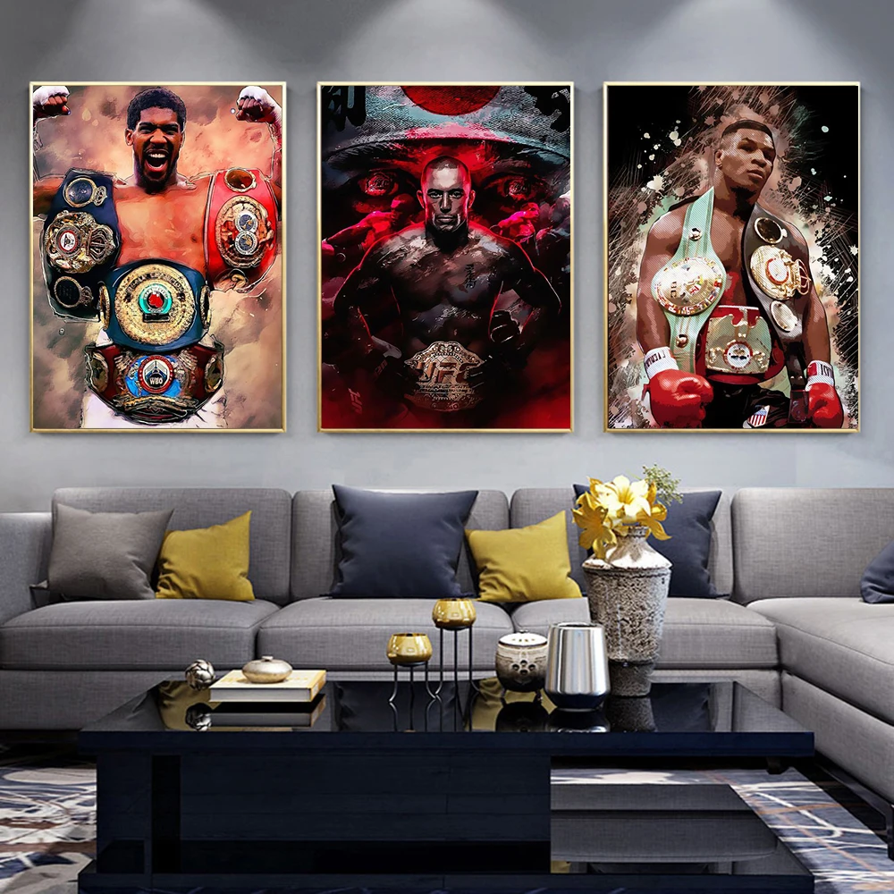 

Boxing Mike Tyson Posters and Prints Modern Boxing Star Canvas Painting Wall Art Pictures for Living Room Decoration Cuadros