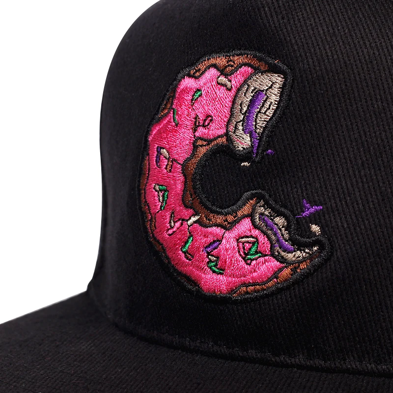 Unisex Doughnut Embroidery Hip-hop Hats Outdoor Adjustable Casual Baseball Caps Sunscreen Hat