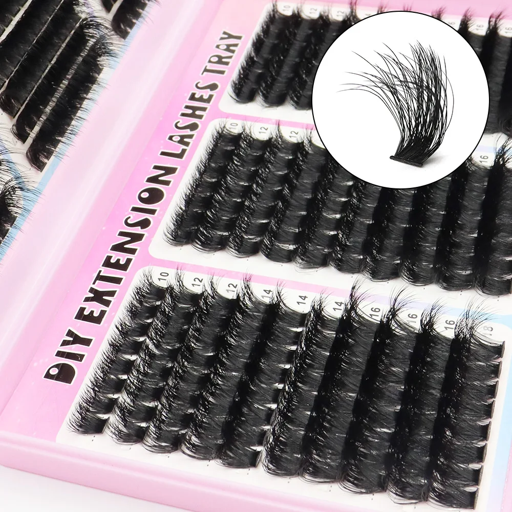 60D/80D/100D/120D/160D/200D كتاب رمش مختلط حجم كبير الرموش تمديد أسود سميك عبر مرحلة طويلة ماكياج E