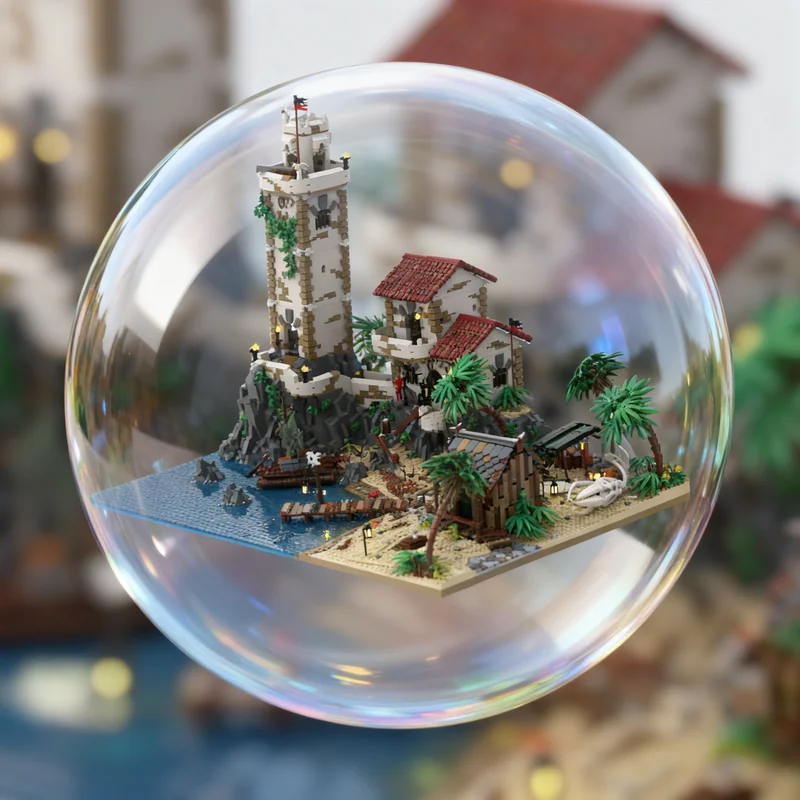 

8047pcs MOC Port Sauvage The Cursed Beach Pirates Model Building Blocks Creative DIY Gift Display Decor Assemble Premium Adult