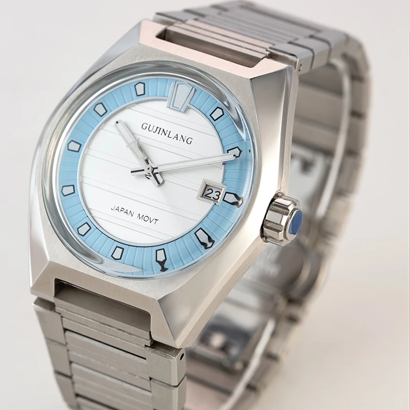 Men's Automatic Mechanical Movement Stainless Steel Multi Color Dial Simple Wrist Watch Luminous Calendar  Waterproof 40mm  Dial