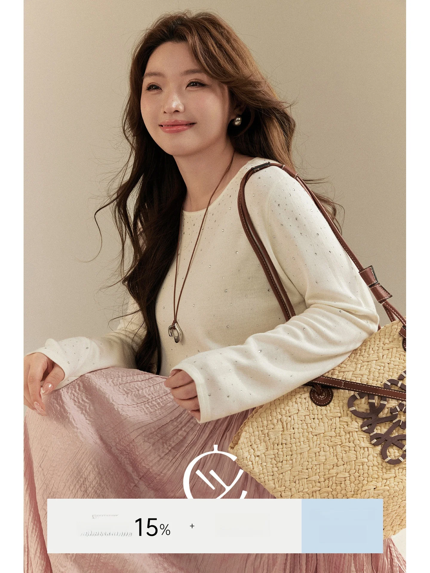 

Heavy-Du Glitter Knit Sweater Elastic Bot Base Layer Bla Label Miss Yang Casual Loose Fit Long Sve Winter Top