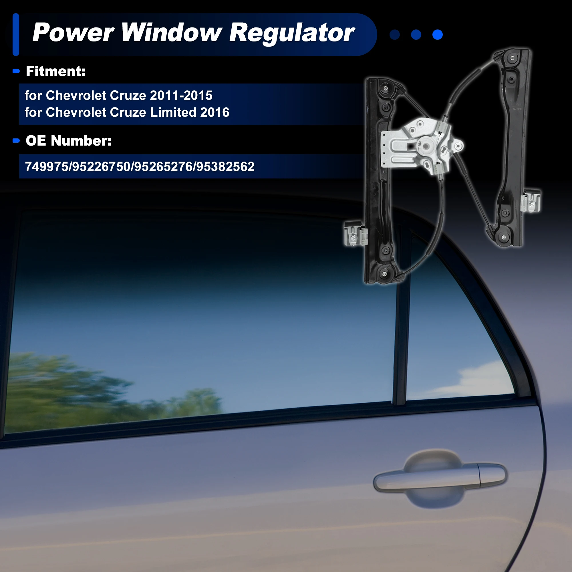 

UXCELL Front Right Power Window Regulator without Motor for Chevrolet Cruze No.749975