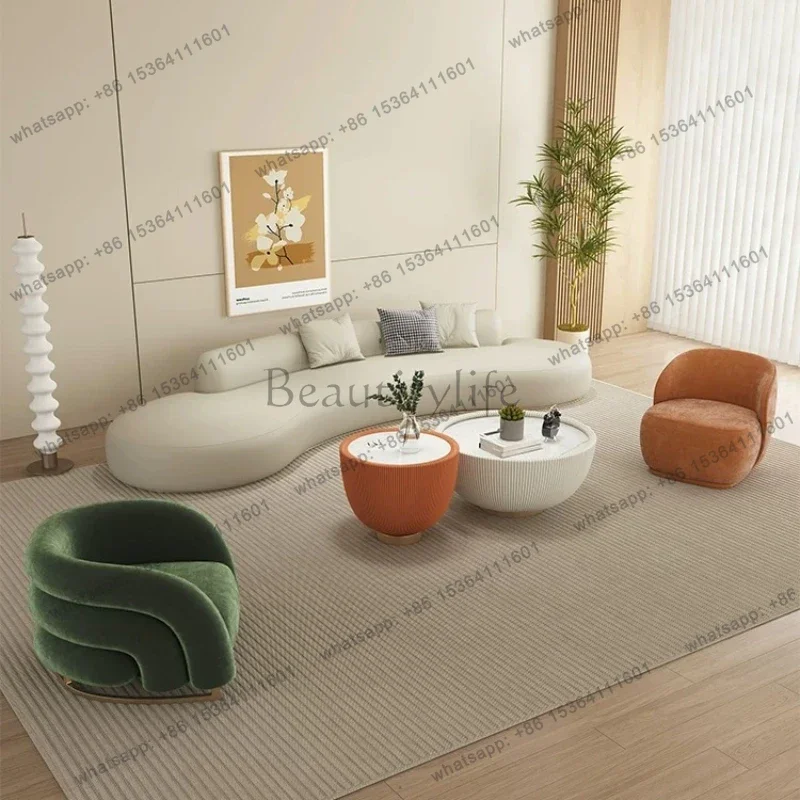 LSNordic Cream Style Velvet Sofa Italian Minimalist Hotel Living Room Office Sofa Reception Area Office Furniture Transat FYOS
