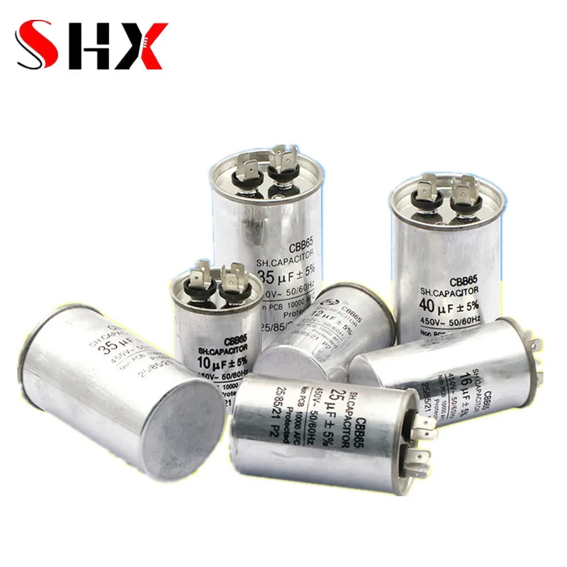 CBB65 450V AC Motor Capacitor Air Conditioner Compressor Start Capacitor 5uF 6uF 20uF 25uF 30uF 35uF 40uF 45uF 50uF 60uF 70uF