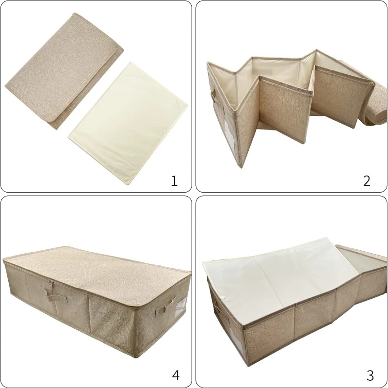 Under Bed Storage Bags, Foldable Underbed Storage Container for Organizing Clothes Blankets Pillows Toys, 1pc image 4