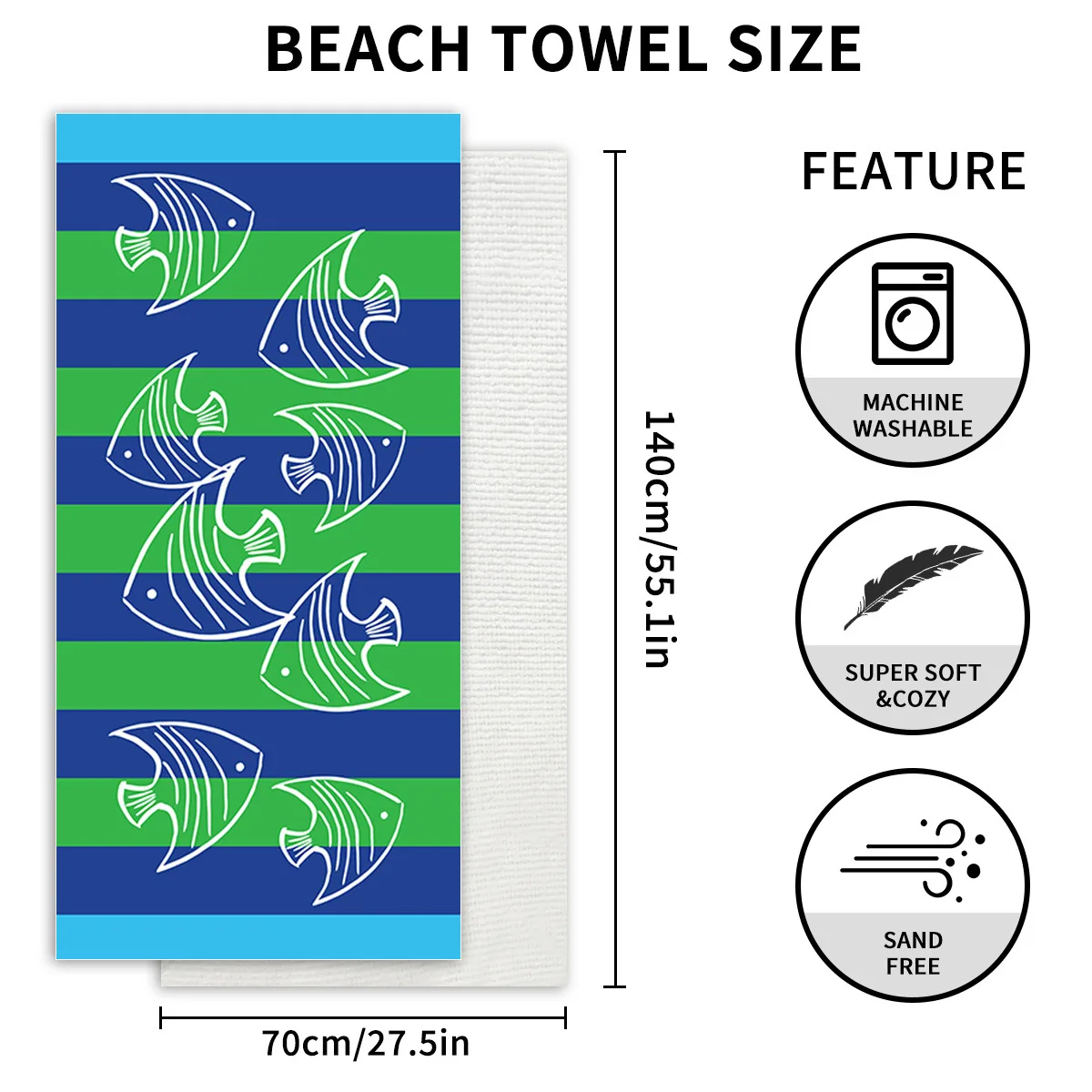 Groot microvezel strandlaken sneldrogend absorberende badhanddoek_voghion.com