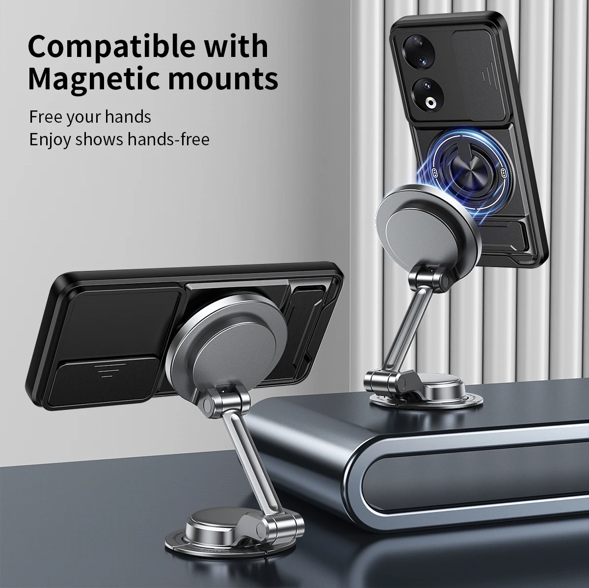 Ringhalter-Hülle für Huawei Honor 90 5G, magnetischer Ständer, Linsenschutz, Schutzhülle für Honor 90 Lite, stoßfeste Handyhülle. – Detail 14