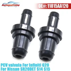 2 x PCV Valve Positive Crankcase Ventilation 11815AA120 For Nissan SR20DET S14 S15 11810-AA090 1181041B02 11810-75T00 1181075T00