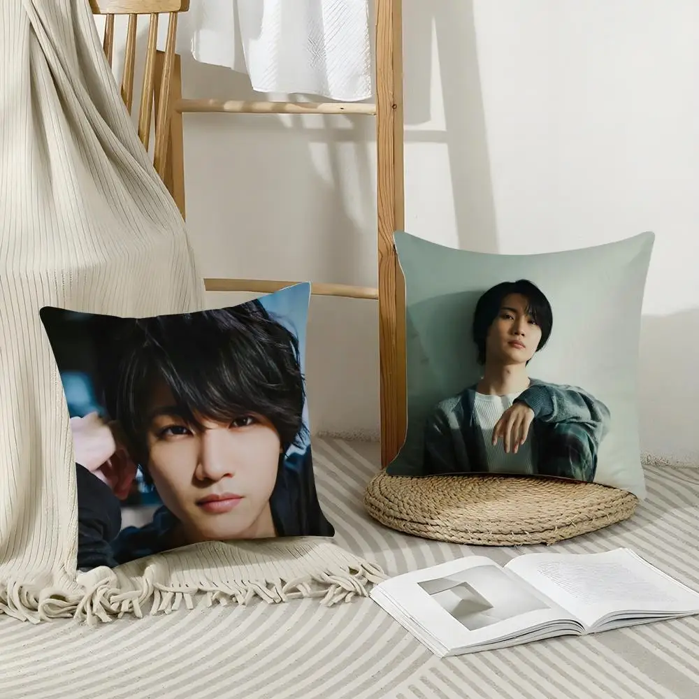 Famous Actor S-Sakurada DoriS Cushion Cover Short Plush Breathable Pillowcase Odorless Invisible Zipper Washable Removable