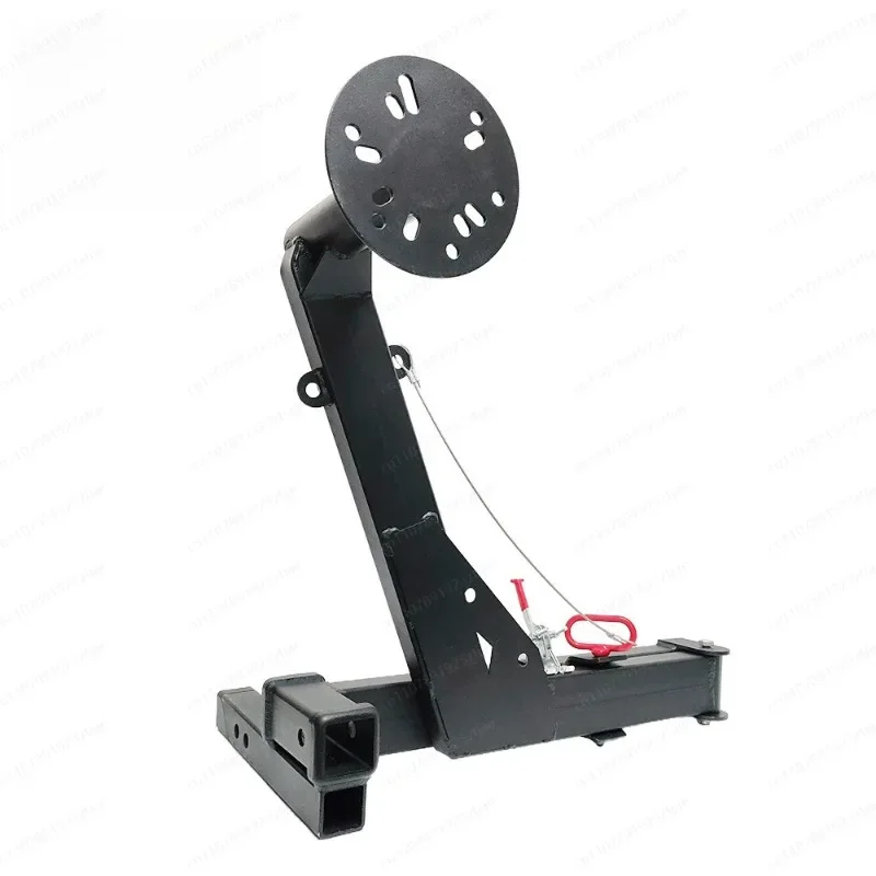 

Foldable Pull-out Spare Tire Carrier, Universal Square Mount Bracket for Truck Trailer RV, Space Saving