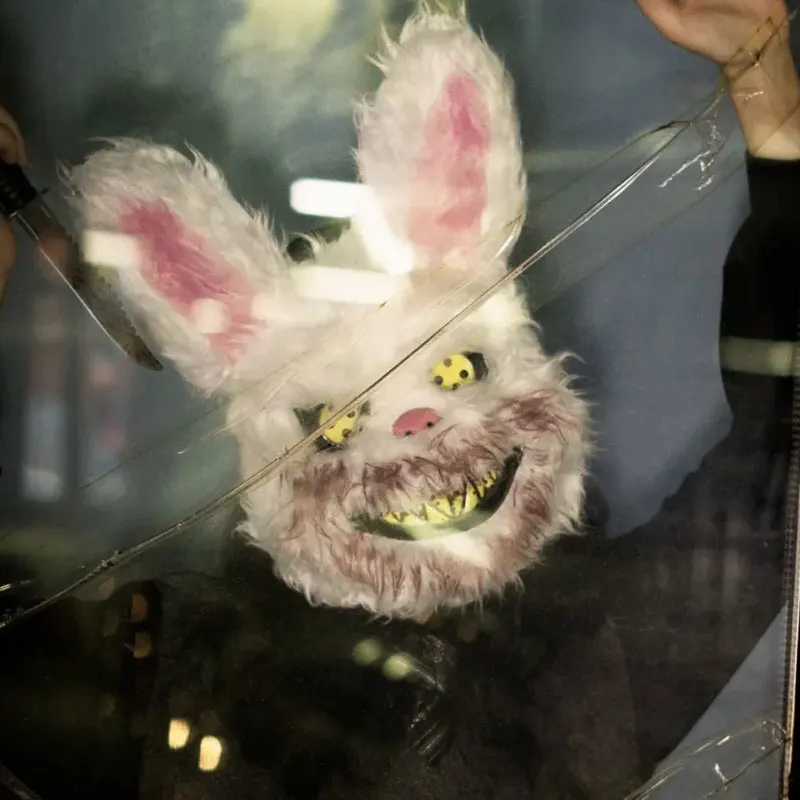 جديد هالوين تأثيري الأرنب الدموي قناع الوجه يتوهم مرحلة الحفلات المكياج مخيف الدب الكرتون غطاء رأس كرنفال زي الدعامة قناع