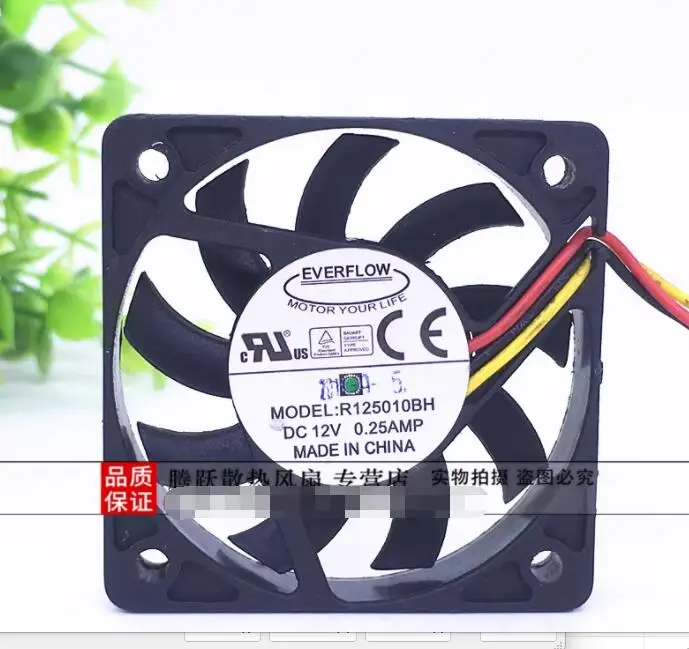 

EVERFLOW R125010BH DC 12 В 0,25 А 50x50x10 мм 3-проводной охлаждающий вентилятор