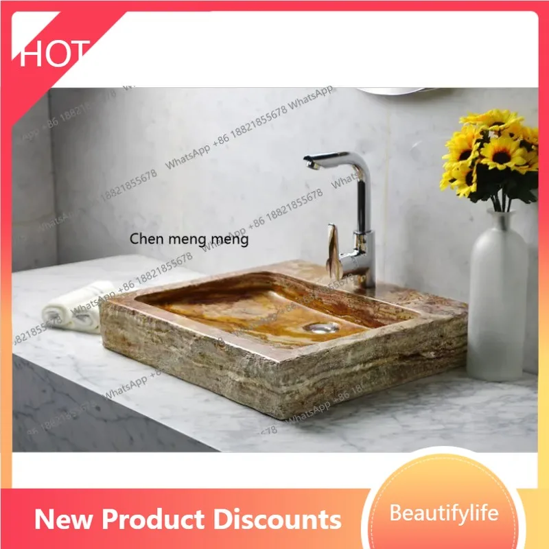 

A13 Stone platform basin balcony, wash basin marble artist home garden washbasin