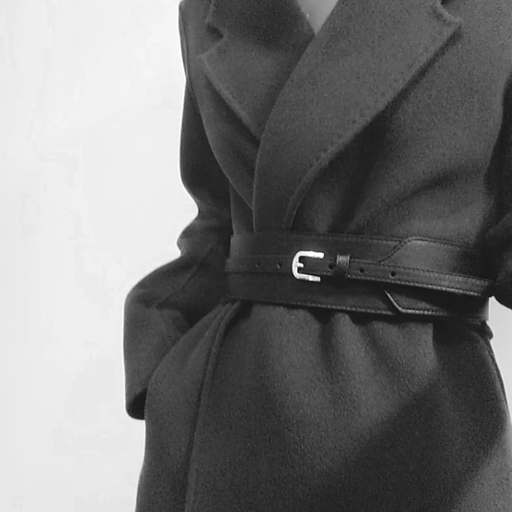 

1pc 100Cm Waist Belt For Women Vintage Wide Belt Weaving Buckle Adjustable Fit Dresses Jeans Trousers Black