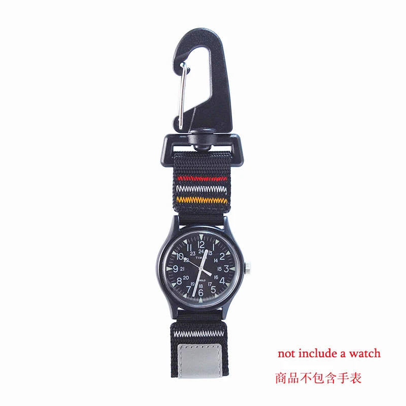 20mm 22mm Quick Release Nylon Carabiner Key Holder Camp Buckle Hook Bag Clip converting wrist watch to a clip watch