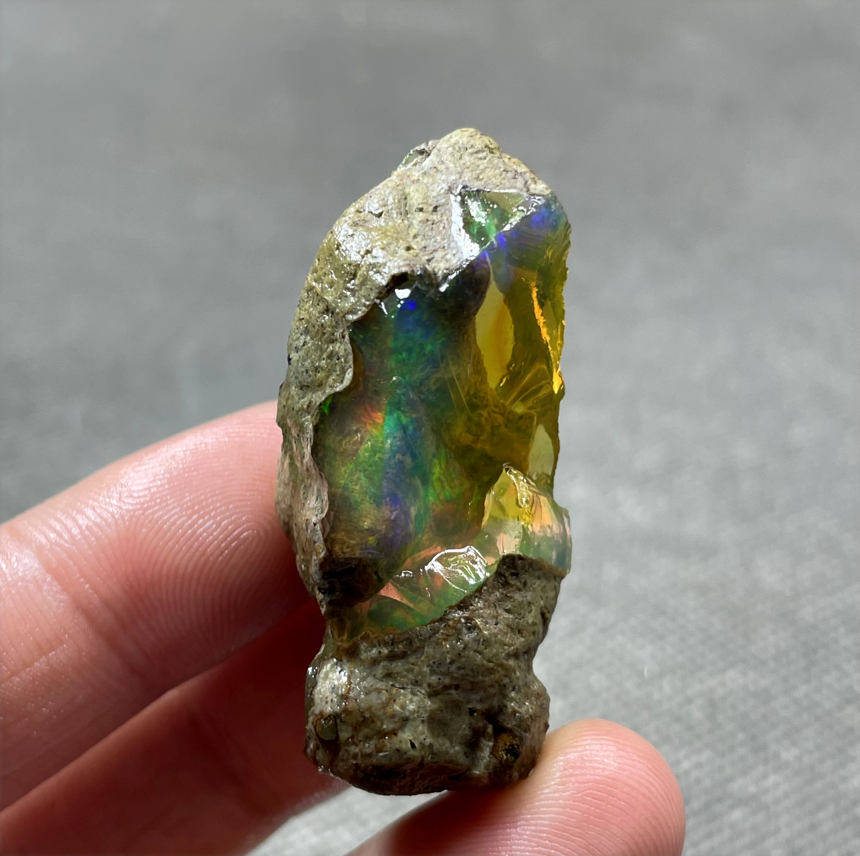 BEST COLOR! 12.3g natural rare color Ethiopia water Opal gem mineral specimen stones and crystals healing crystals quartz