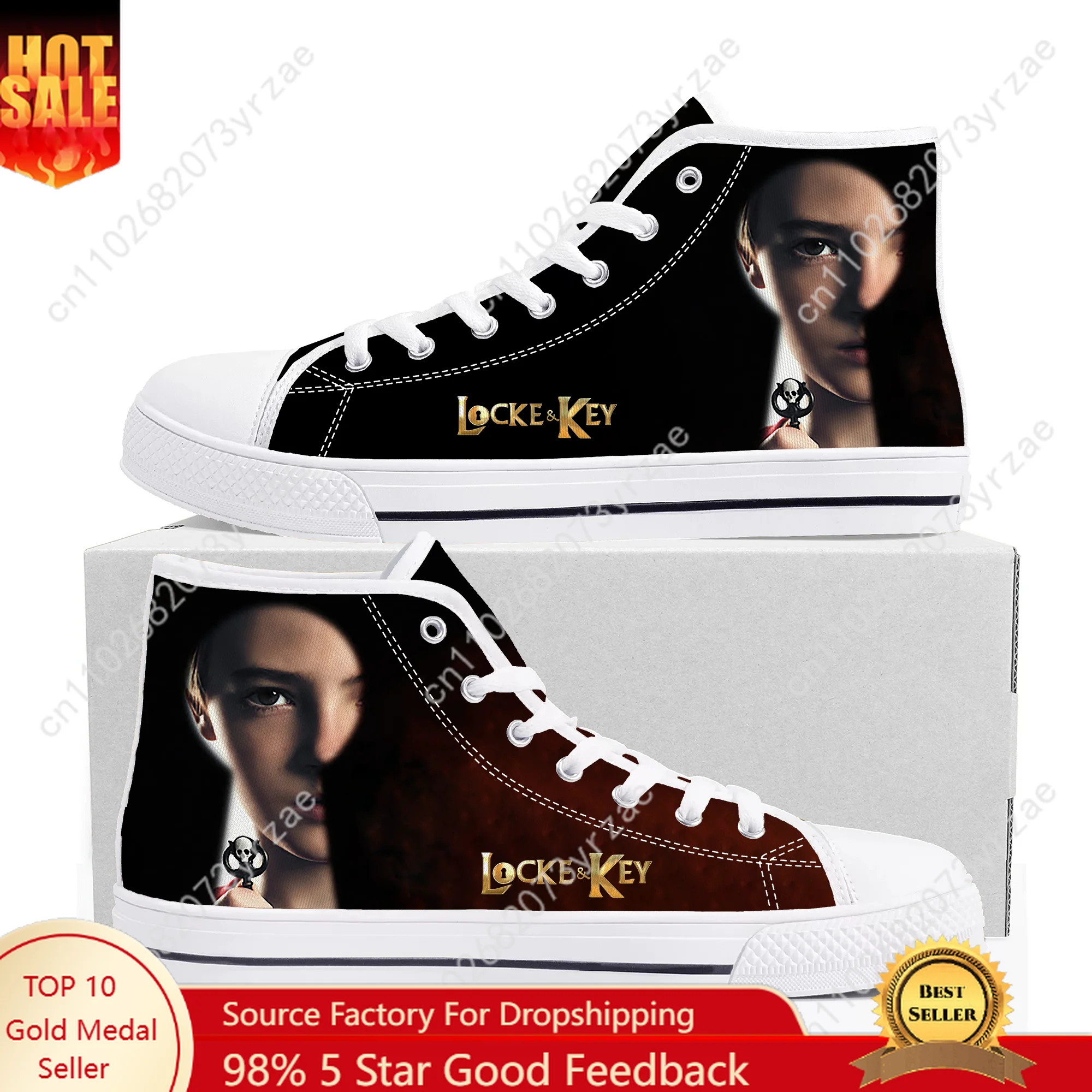 

Locke & Key High Top High Quality Sneaker Mens Womens Teenager Canvas Sneaker Casual Personalized Patterns Shoe Customize Shoes