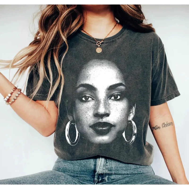 Sade Adu Avatar T-Shirt Women's T-Shirt Summer New Casual F…