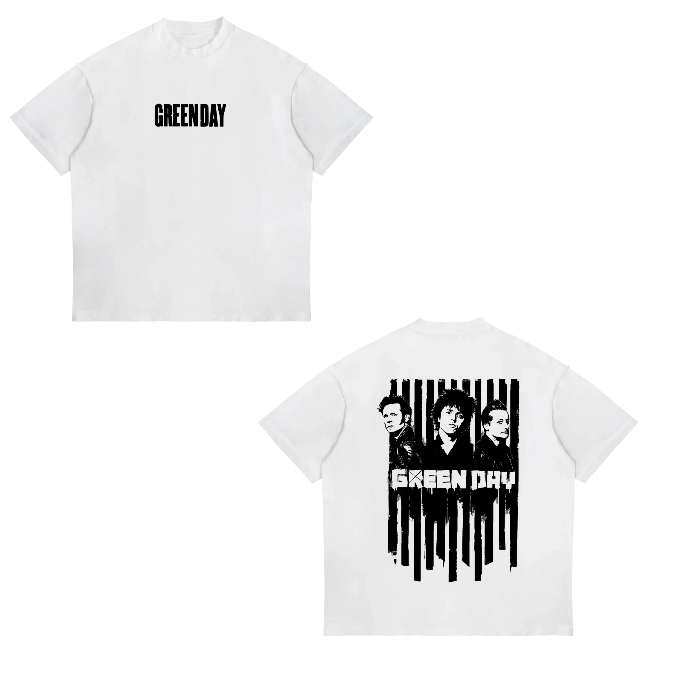 GREEN DAY American Idiot Print Tshirt American Punk Band Print Fashion Round Neck Short Sleeve Top for Men Casual Loose Tshirt